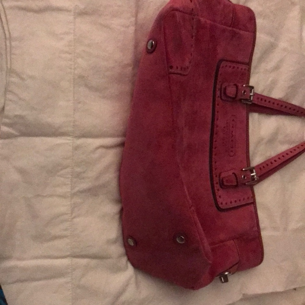 Elegant Pink Suede Shoulder Bag